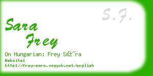 sara frey business card